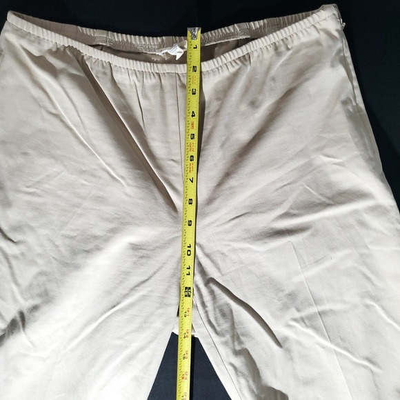 EILEEN FISHER Women Beige Organic Cotton Blend Stretch Cropped Pants 4/M - Picture 3 of 11